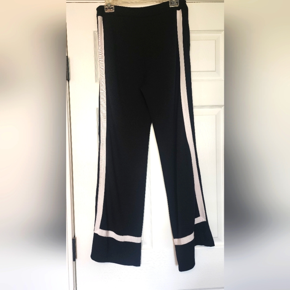 Boutique Black Pants with white detailing. Size Medium. Like New